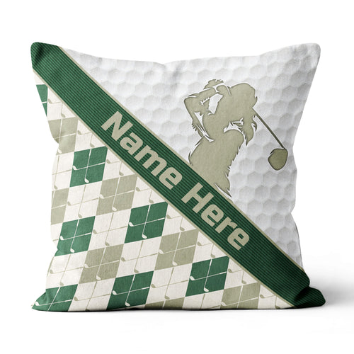 Customized Argyle Golf Pattern, Personalized Golf Decorative Pillows YYD0005