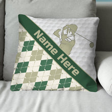 Load image into Gallery viewer, Customized Argyle Golf Pattern, Personalized Golf Decorative Pillows YYD0006