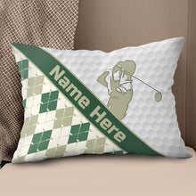 Load image into Gallery viewer, Customized Argyle Golf Pattern, Personalized Golf Decorative Pillows YYD0006