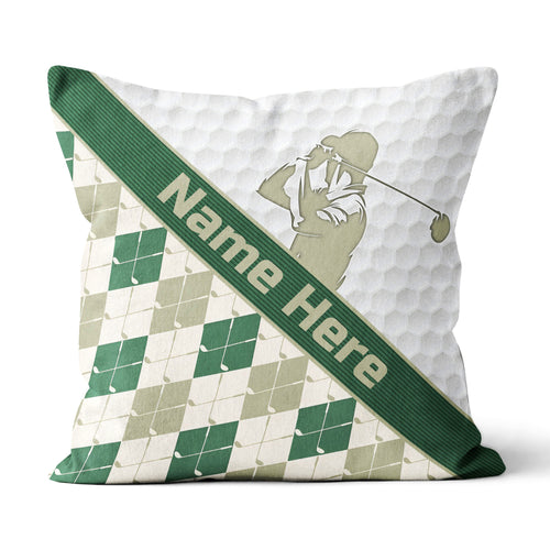 Customized Argyle Golf Pattern, Personalized Golf Decorative Pillows YYD0006