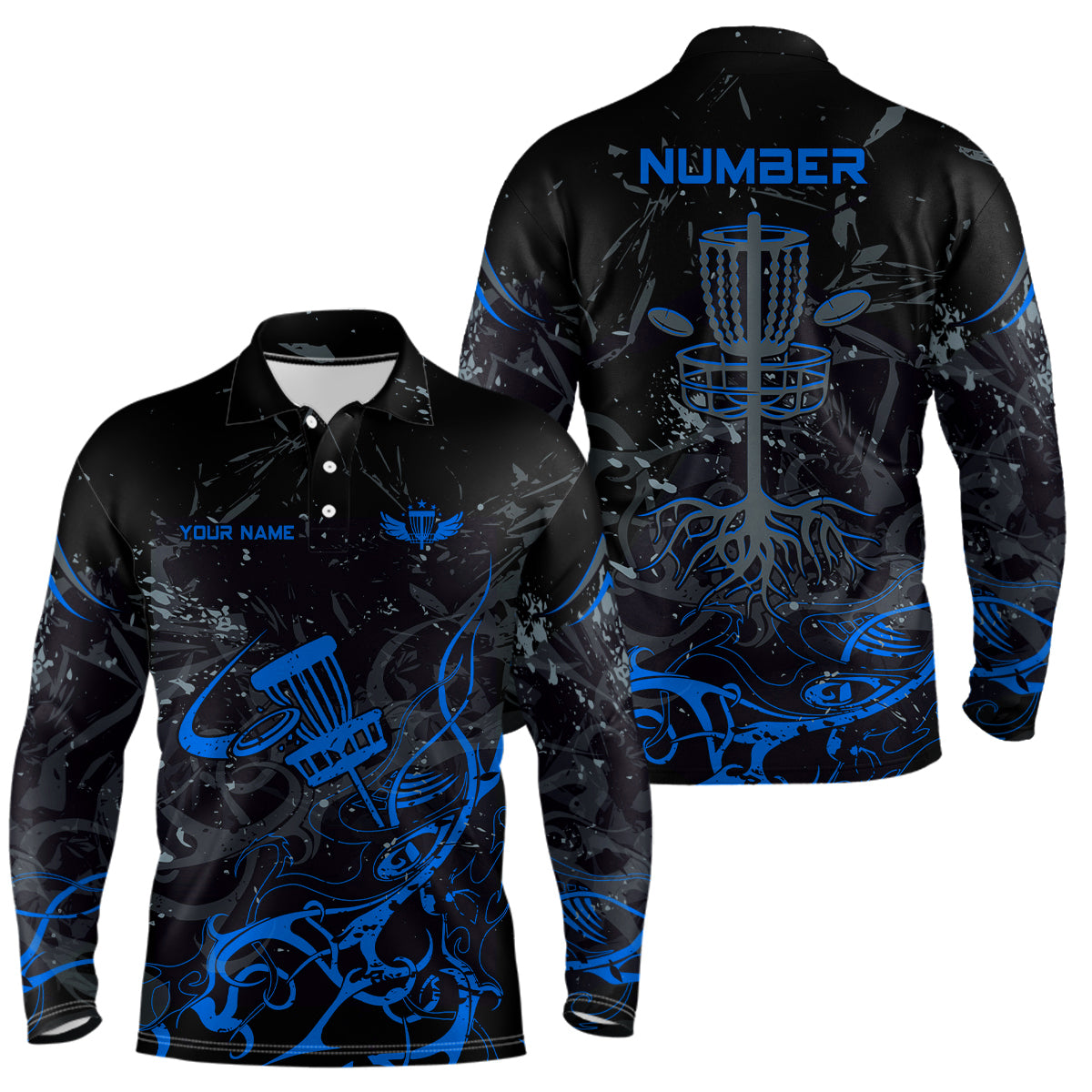 Colors Camo Black Mens Disc Golf Polo Shirts Custom Disc Golf Basket Tree Personalized Golf Gifts For Men TY2