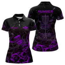 Load image into Gallery viewer, Colors Camo Black Womens Disc Golf Polo Shirt Custom Disc Golf Basket Tree Personalized Golf Gift TY2