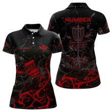Load image into Gallery viewer, Colors Camo Black Womens Disc Golf Polo Shirt Custom Disc Golf Basket Tree Personalized Golf Gift TY2