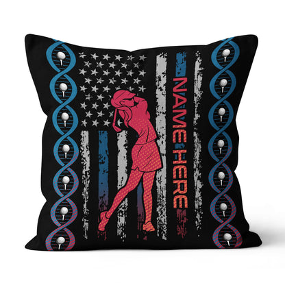 DNA Golfer Flag USA Custom Pillows YYD0013