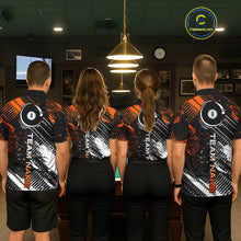 Load image into Gallery viewer, Personalized Name Billiard Skull Flame Polo Shirts For Men  Custom Team Name Billiard Shirt Design YYD0015