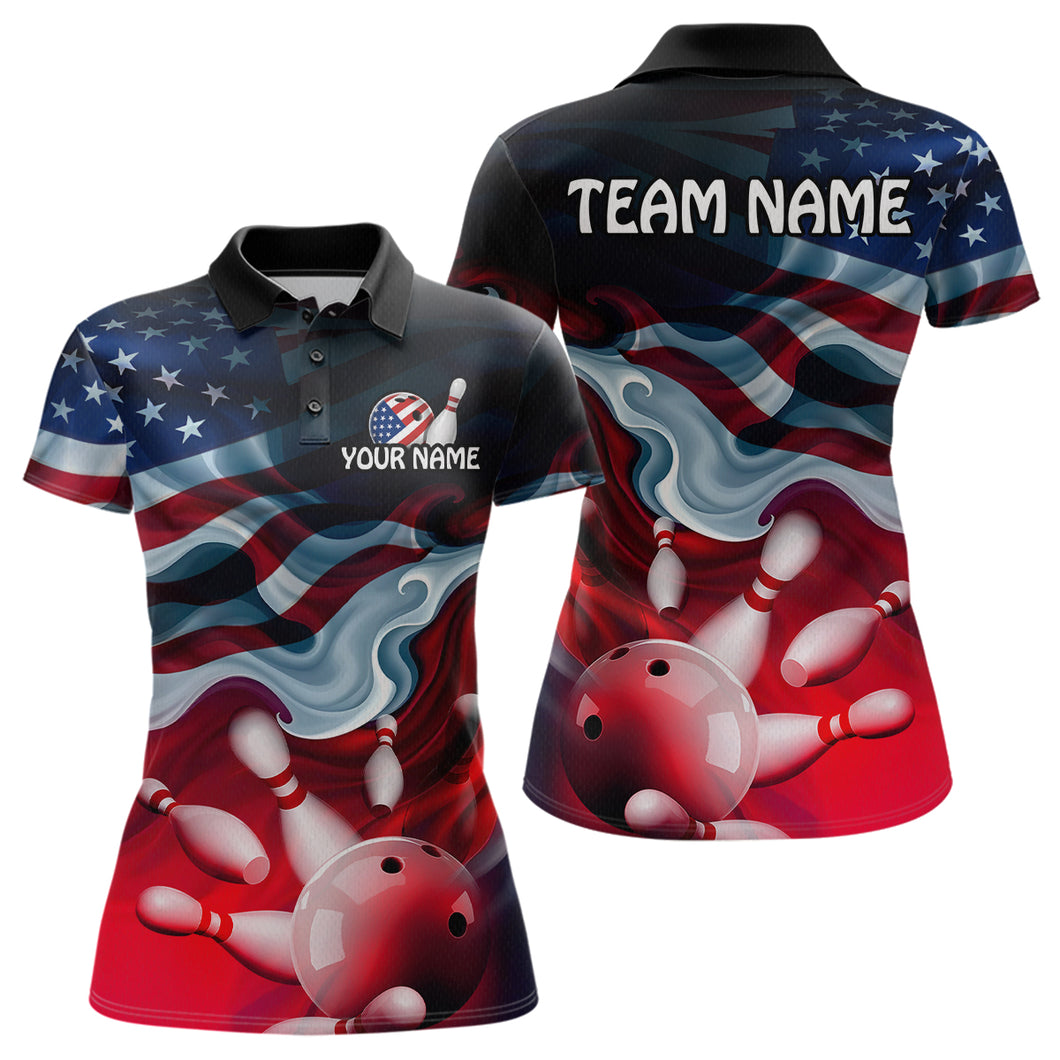 Personalized American Flag Bowling Shirt for Mens Custom Bowling Pattern Team Jersey Shirt YYD0021