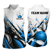 Load image into Gallery viewer, Bowling Sleeveless Shirt for Womens Custom Name Bowling Ball Energy Art Team Jersey Shirt YYD0066