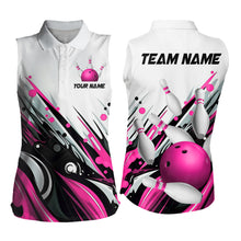 Load image into Gallery viewer, Bowling Sleeveless Shirt for Womens Custom Name Bowling Ball Energy Art Team Jersey Shirt YYD0066