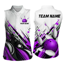 Load image into Gallery viewer, Bowling Sleeveless Shirt for Womens Custom Name Bowling Ball Energy Art Team Jersey Shirt YYD0066