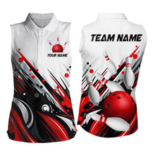 Load image into Gallery viewer, Bowling Sleeveless Shirt for Womens Custom Name Bowling Ball Energy Art Team Jersey Shirt YYD0066