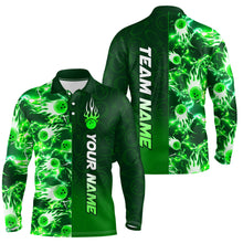 Load image into Gallery viewer, Bowling Shirt For Mens Custom Name Bowling Flame Lightning Team Jersey Shirt YYD0030