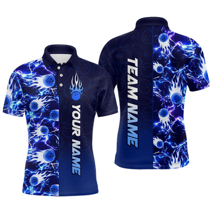 Bowling Shirt For Mens Custom Name Bowling Flame Lightning Team Jersey Shirt YYD0030