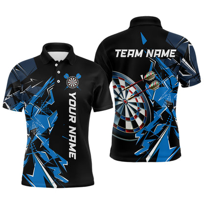 Black White Polo Shirts Custom Name Patriotic Dart Shirts For Men Dart Jerseys | Blue - Purple - Red  YYD0067