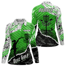 Load image into Gallery viewer, Disc Golf Abstract Grunge Womens Disc Golf Polo Shirt Custom Name And Number Disc Golf Gifts For Woman YYD0036