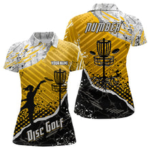 Load image into Gallery viewer, Disc Golf Abstract Grunge Womens Disc Golf Polo Shirt Custom Name And Number Disc Golf Gifts For Woman YYD0037