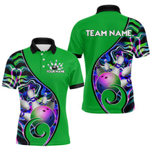 Load image into Gallery viewer, Custom Bowling Team Polo Shirts for Men - Personalized Abstract Colors Bowling Jersey YYD0080
