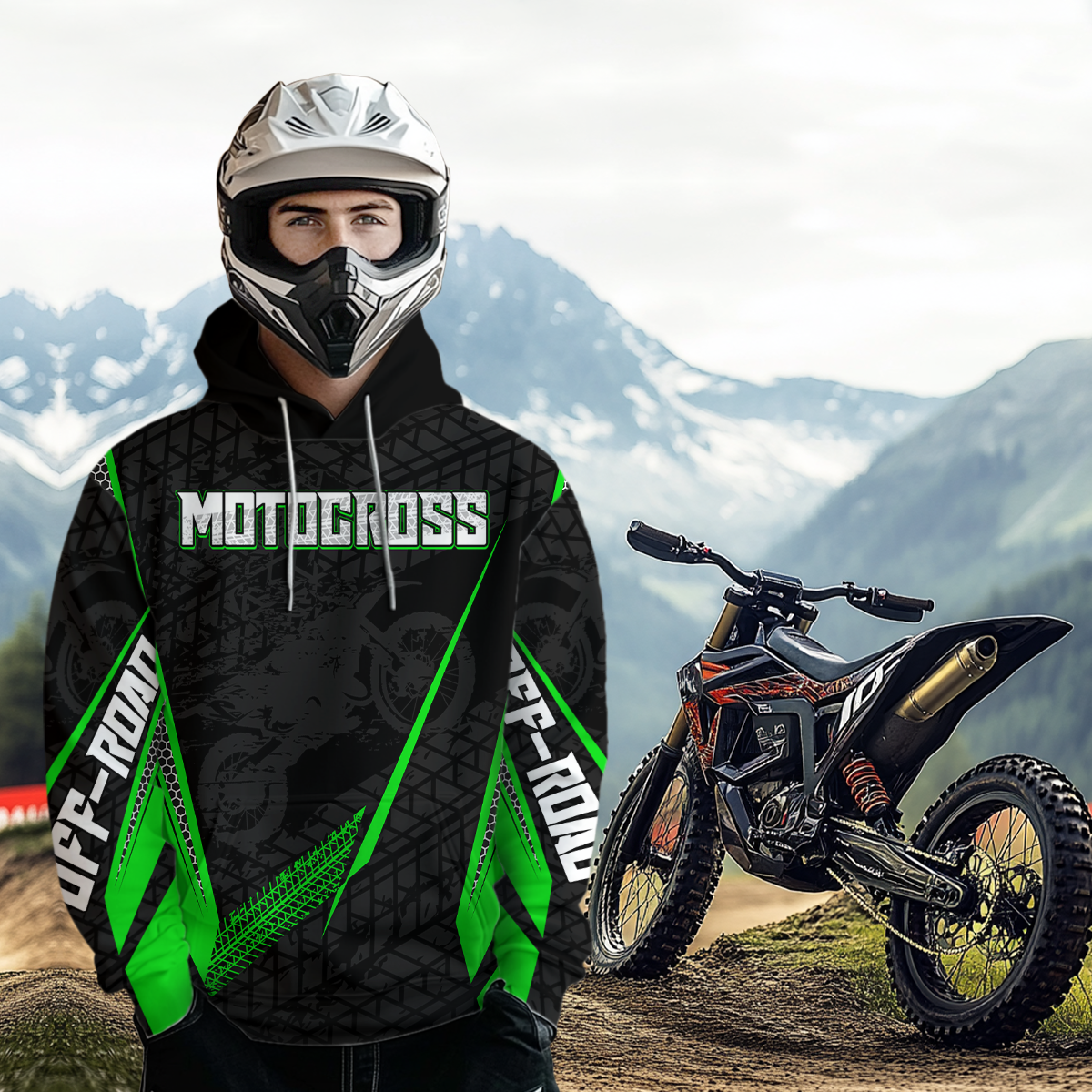 Personalized Motocross Hoodie for Adult Men Women Dirt Bike Racing Hoodie Shirt MH156