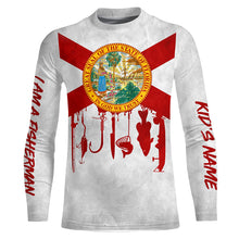 Load image into Gallery viewer, Florida flag UV protection I am a fisherman fishing shirt A24