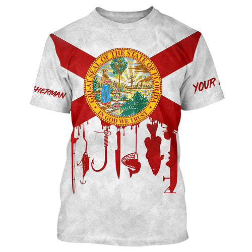 Florida flag UV protection I am a fisherman fishing shirt A24