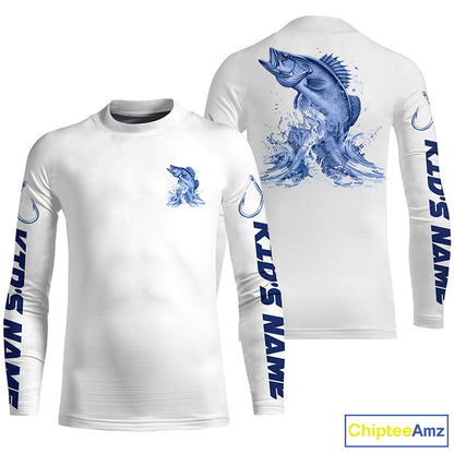 Personalized Walleye Long Sleeve Performance Fishing Shirts, Walleye Fishing Jersey IPHW6408