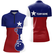 Load image into Gallery viewer, Texas Flag Custom Bowling Team Shirts For Women, Patriotic Bowling Team Jerseys IPHW6503