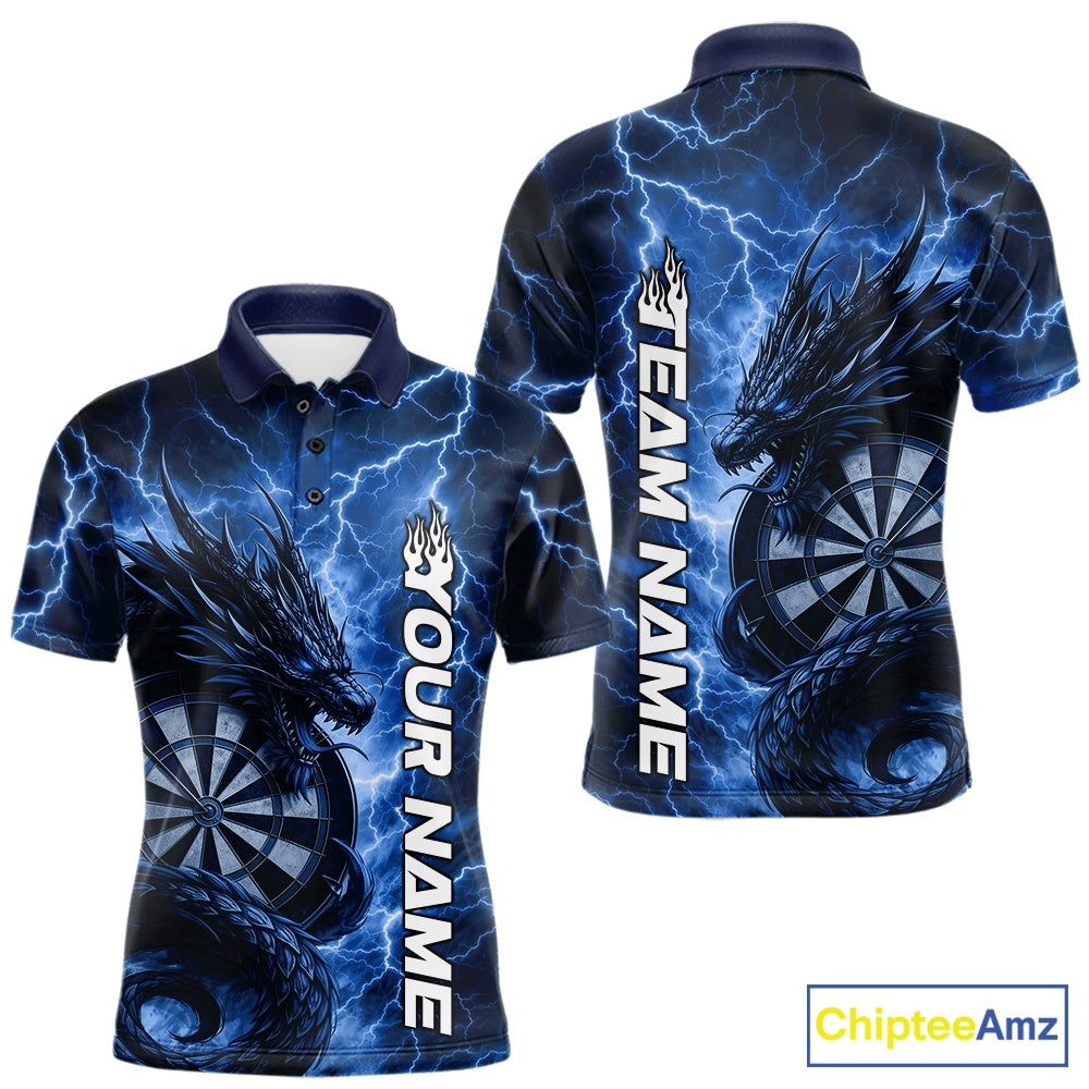 Custom Blue Thunder Lightning Dragon Dart Jerseys, Multi Styles Dart Team Shirts For Men, Women And Kid IPHW10396