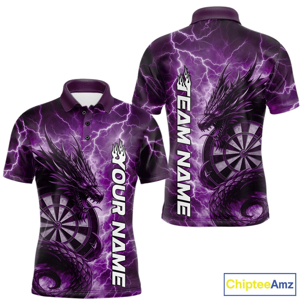 Custom Purple Thunder Lightning Dragon Dart Jerseys, Multi Styles Dart Team Shirts For Men, Women And Kid IPHW10399