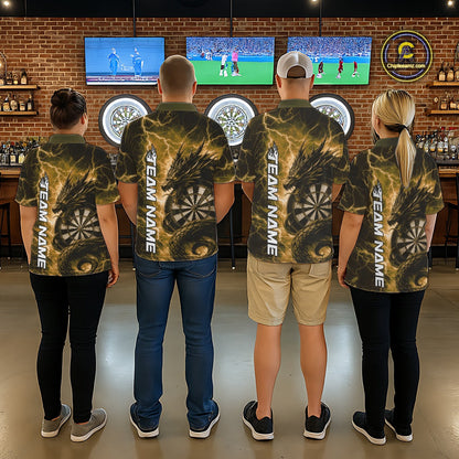 Custom Yellow Thunder Lightning Dragon Dart Jerseys, Multi Styles Dart Team Shirts For Men, Women And Kid IPHW10400