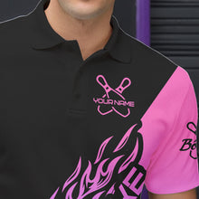 Load image into Gallery viewer, Blue, Purple And Pink Custom Strike Bowling Men Polo Shirts, Bowling Team Shirt Bowler Outfit IPHW8826