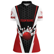 Load image into Gallery viewer, Bowling Shirts For Women Custom Team Name Strike Bowling Ball And Pins, Team Bowling Shirts IPHW4968