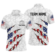 Load image into Gallery viewer, Custom Patriotic Bowling Shirts For Men, US Bowling Team Shirts American Flag Bowling IPHW7381