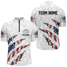 Load image into Gallery viewer, Custom Patriotic Bowling Shirts For Men, US Bowling Team Shirts American Flag Bowling IPHW7382