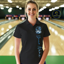 Load image into Gallery viewer, Custom Purple Butterfly Bowling Women Polo Shirts With Team Name, Bowling Uniform IPHW10948
