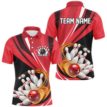 Load image into Gallery viewer, Custom Red Flame Bowling Shirts For Men, Bowling League Bowling Team Shirts Bowlers Outfit IPHW7414