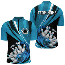 Load image into Gallery viewer, Custom Blue Flame Bowling Shirts For Men, Bowling League Bowling Team Shirts Bowlers Outfit IPHW7415