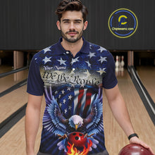 Load image into Gallery viewer, Customized Eagle Bowling Shirt Patriotic Polo Bowling Jersey For Men US Bowling | Blue IPHW7110