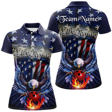Load image into Gallery viewer, Customized Eagle Bowling Shirt Patriotic Polo Bowling Jersey For Women US Bowling | Blue IPHW7110