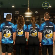 Load image into Gallery viewer, Personalized Water Yin &amp; Yang Billiard Polo &amp; Quarter-Zip Shirt For Women 8 Ball Billiard Team Jersey NYN2833