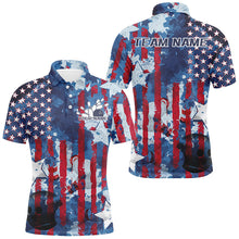 Load image into Gallery viewer, Red White And Blue Watercolor American Flag Custom Patriotic US Bowling Team Shirts For Men IPHW7713