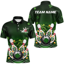 Load image into Gallery viewer, Custom Green St Patrick&#39;S Day Bowling Polo Shirts For Men, Saint Patrick Team Bowling Outfits IPHW8374