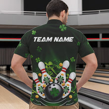 Load image into Gallery viewer, Custom Green St Patrick&#39;S Day Bowling Quarter-Zip Shirts For Men, Saint Patrick Team Bowling Outfits IPHW8374