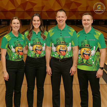 Custom Funny Leprechaun Bowling Ball St Patricks Day Bowling Shirts, Celtic Pattern Bowling Tournament Outfits IPHW10443