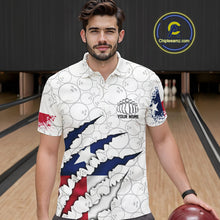 Load image into Gallery viewer, Custom Texas Flag Bowling Team Polo Shirts For Men, Texas Bowling League Shirt IPHW9834