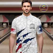 Load image into Gallery viewer, Custom Texas Flag Bowling Team Quarter-Zip Shirts For Men, Texas Bowling League Shirt IPHW9834