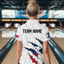 Load image into Gallery viewer, Custom Texas Flag Bowling Team Quarter-Zip Shirts For Women, Texas Bowling League Shirt IPHW9834