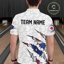 Load image into Gallery viewer, Custom Ohio Flag Bowling Team Polo Shirts For Men, Ohio Bowling League Shirt IPHW9835