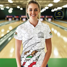 Load image into Gallery viewer, Custom California Flag Bowling Team Polo Shirt For Women, California Bowling League Shirt IPHW9836