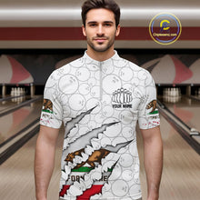 Load image into Gallery viewer, Custom California Flag Bowling Team Quarter-Zip Shirts For Men, California Bowling League Shirt IPHW9836