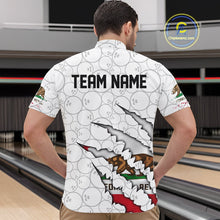 Load image into Gallery viewer, Custom California Flag Bowling Team Quarter-Zip Shirts For Men, California Bowling League Shirt IPHW9836