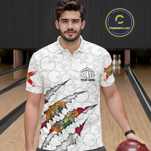 Load image into Gallery viewer, Custom Florida Flag Bowling Team Polo Shirts For Men, Florida Bowling League Shirt IPHW9838